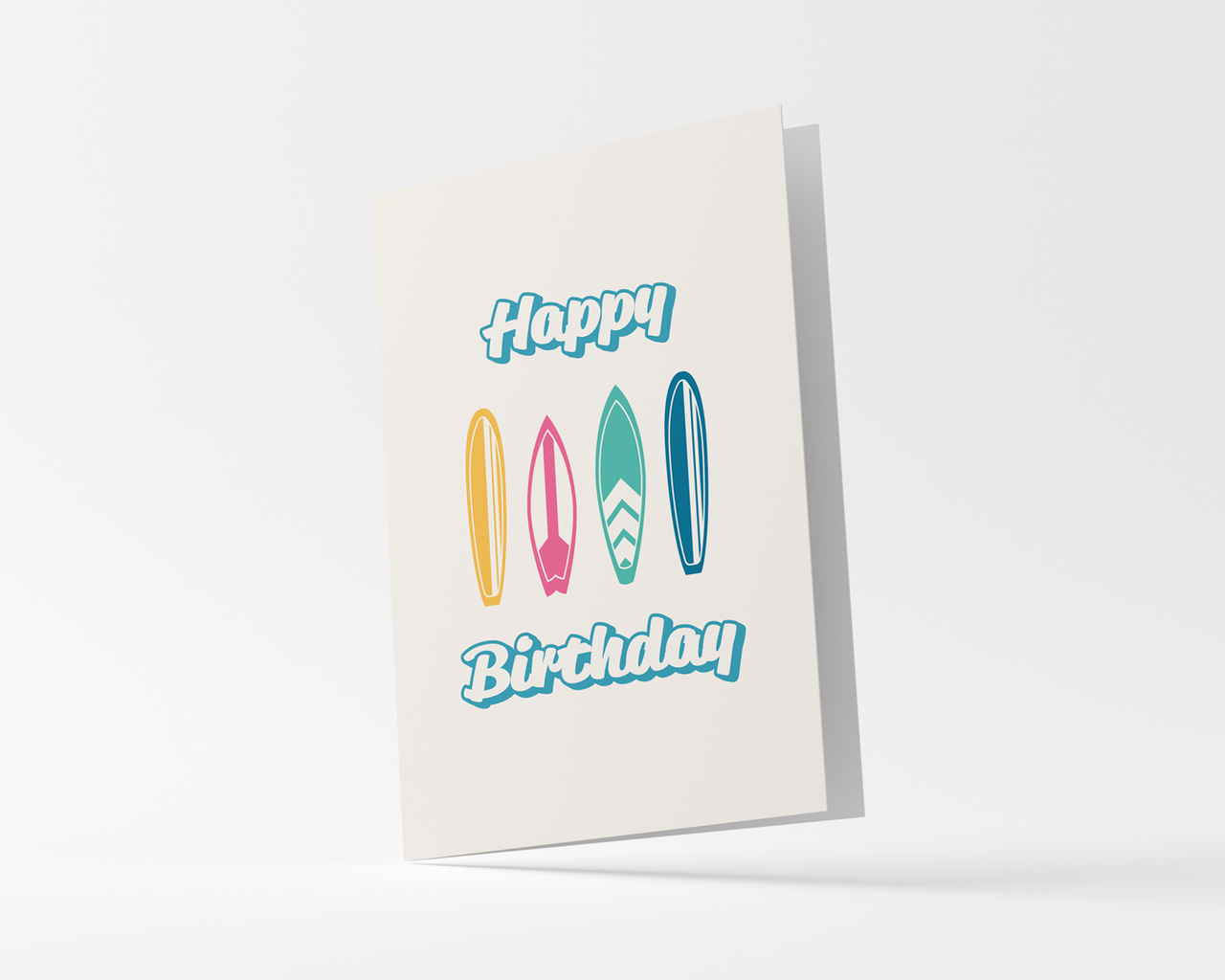 Surfboard Birthday Card With Envelope