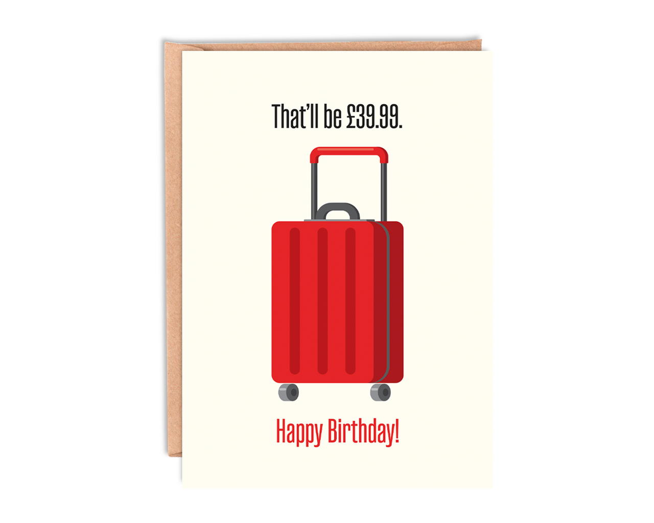 Suitcase Birthday Card With Envelope