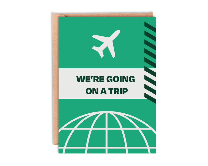 Green Travel Birthday Card With Envelope