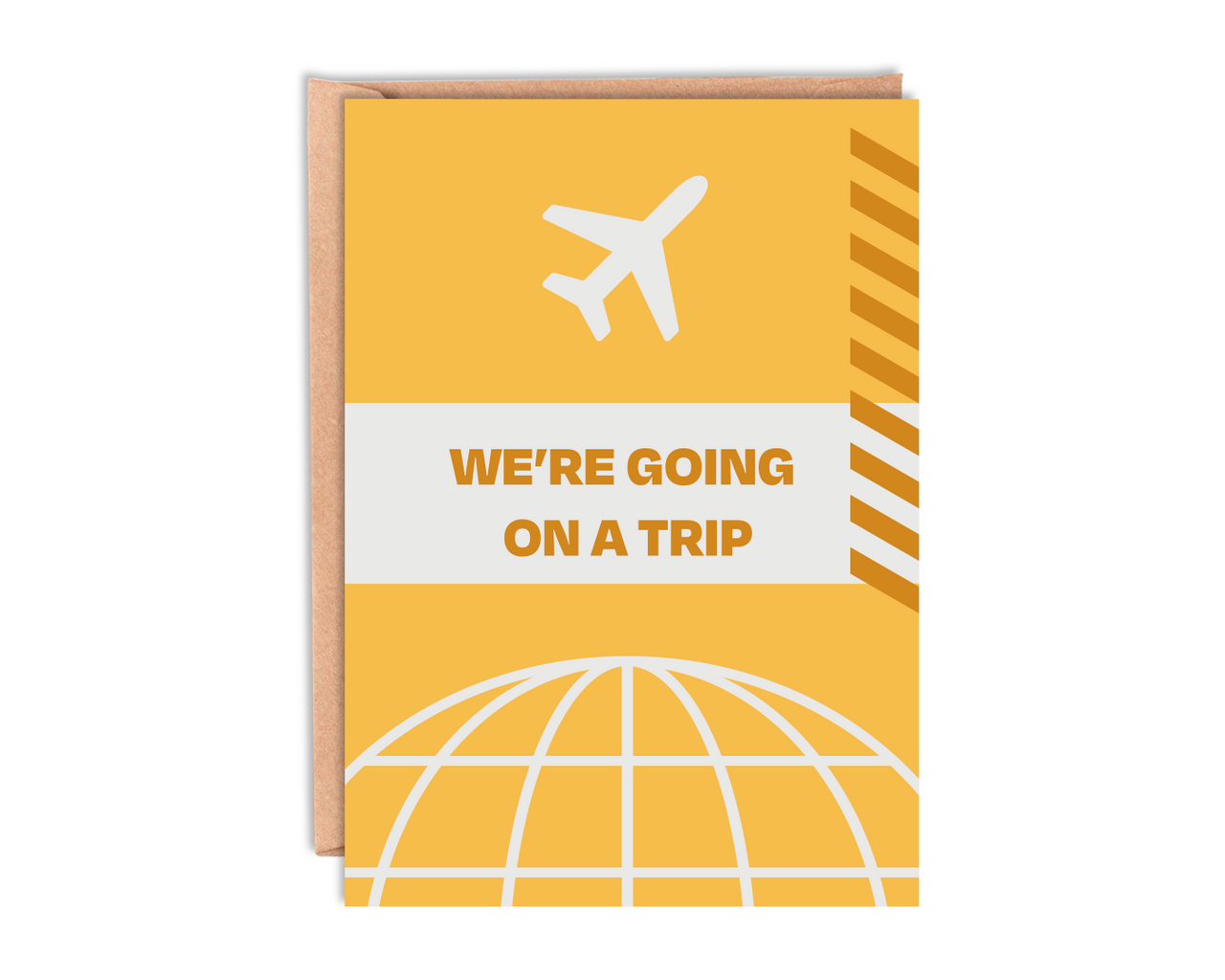 Yellow Travel Birthday Card With Envelope