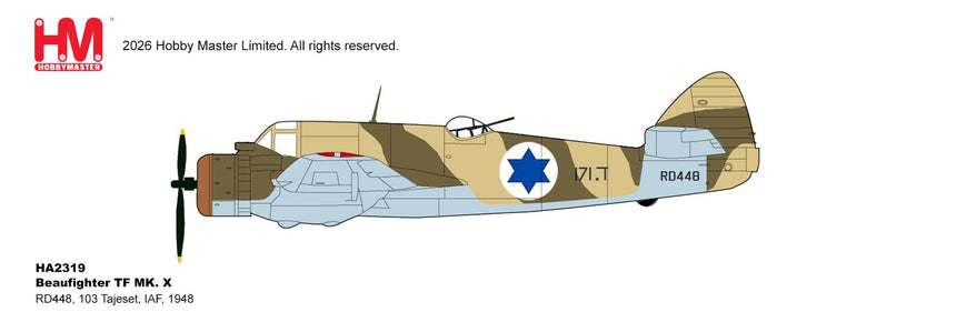 Hobby Master Beaufighter TF MK. X RD448, 103 Tajeset, IAF, 1948 1/72 Aircraft Scale Model