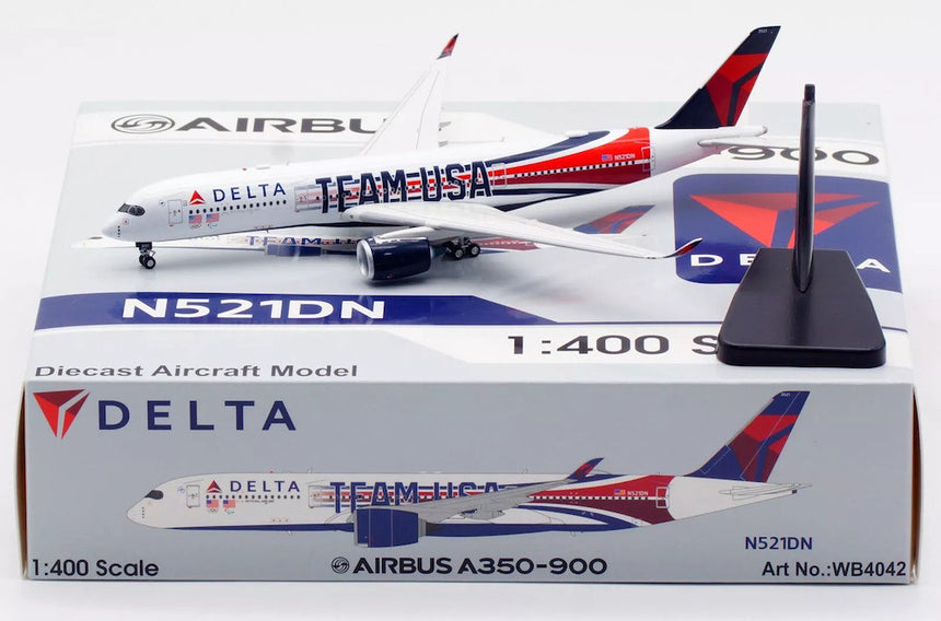 Aviation400 Delta Air Lines Airbus A350-941 Team USA N521DN (with detachable gear) 1/400 Scale