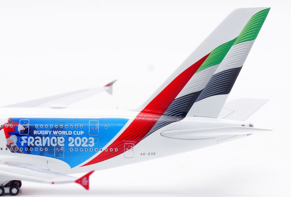 GeminiJets Emirates Airbus A380 A6-EOE "Rugby World Cup 2023" 1/400 Aircraft Scale Model