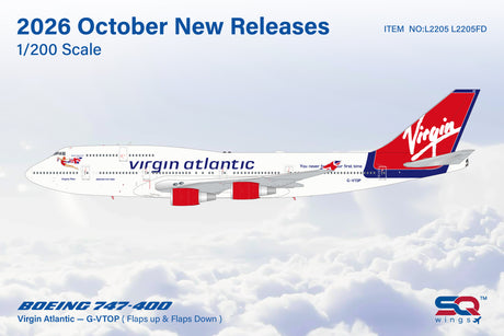 SQ Wings Virgin Atlantic Boeing B747-400 G-VTOP 1/200 Aircraft Scale Model