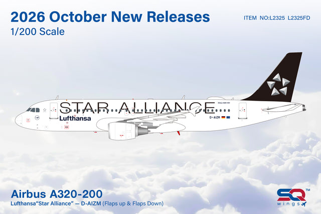 SQ Wings Lufthansa Airbus A320 D-AIZM "Star Alliance" 1/200 Aircraft Scale Model