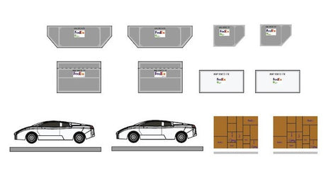 Fantasy Wings Airport Accessories Cargo Container Set Fedex 1/400 Scale