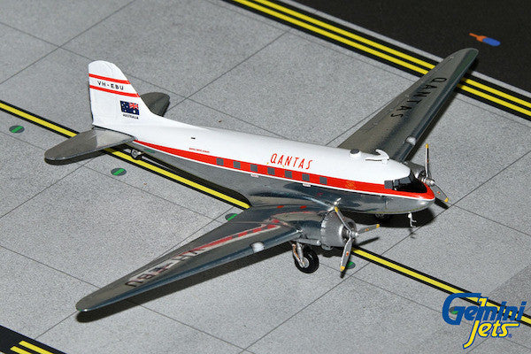 GeminiJets Qantas Airways DC-3 VH-EBU (Polished) 1/200 Scale