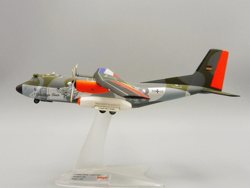 Herpa Luftwaffe Transall C-160 - LTG 63 / Air Transport Wing, Hohn Air Base “Retro Brummel” - Transall Fly-out 2021 1/200 Scale