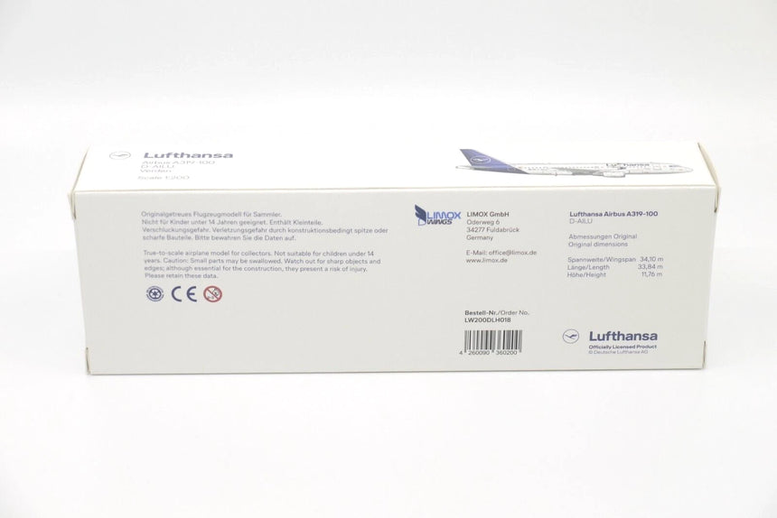 Hogan Lufthansa "Lu" Airbus A319 new livery D-AILU 1/200 Aircraft Scale Model