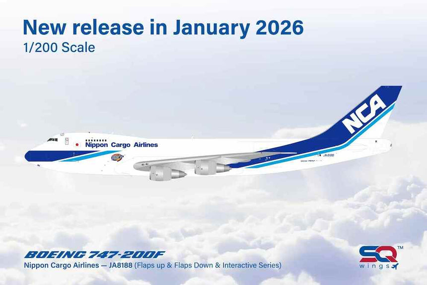 SQ Wings Nippon Cargo Airlines Boeing B747-200F JA8188 1/200 Aircraft Scale Model